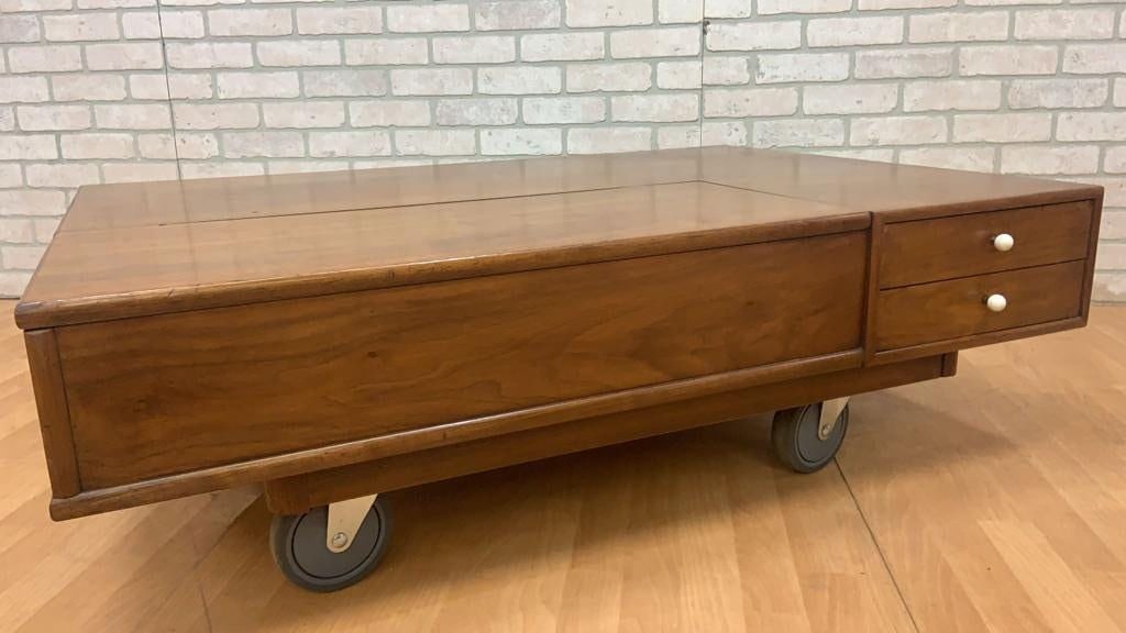 Mid Century Modern Walnut Coffee Table Designed By Kipp Stewart for Drexel - 7