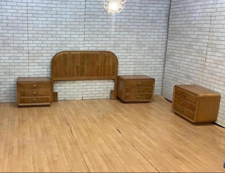 Art Deco American of Martinsville Headboard and Nightstand Bedroom Set - 5