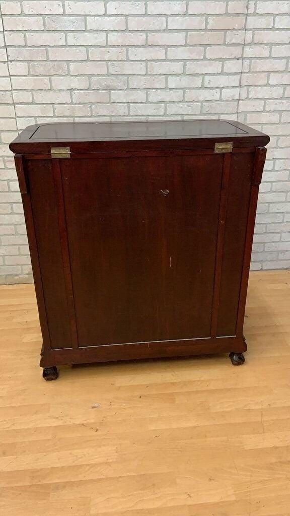 Mid Century Modern Carved Ornate Chinese Rosewood Flip Top Dry Bar Cabinet - 6