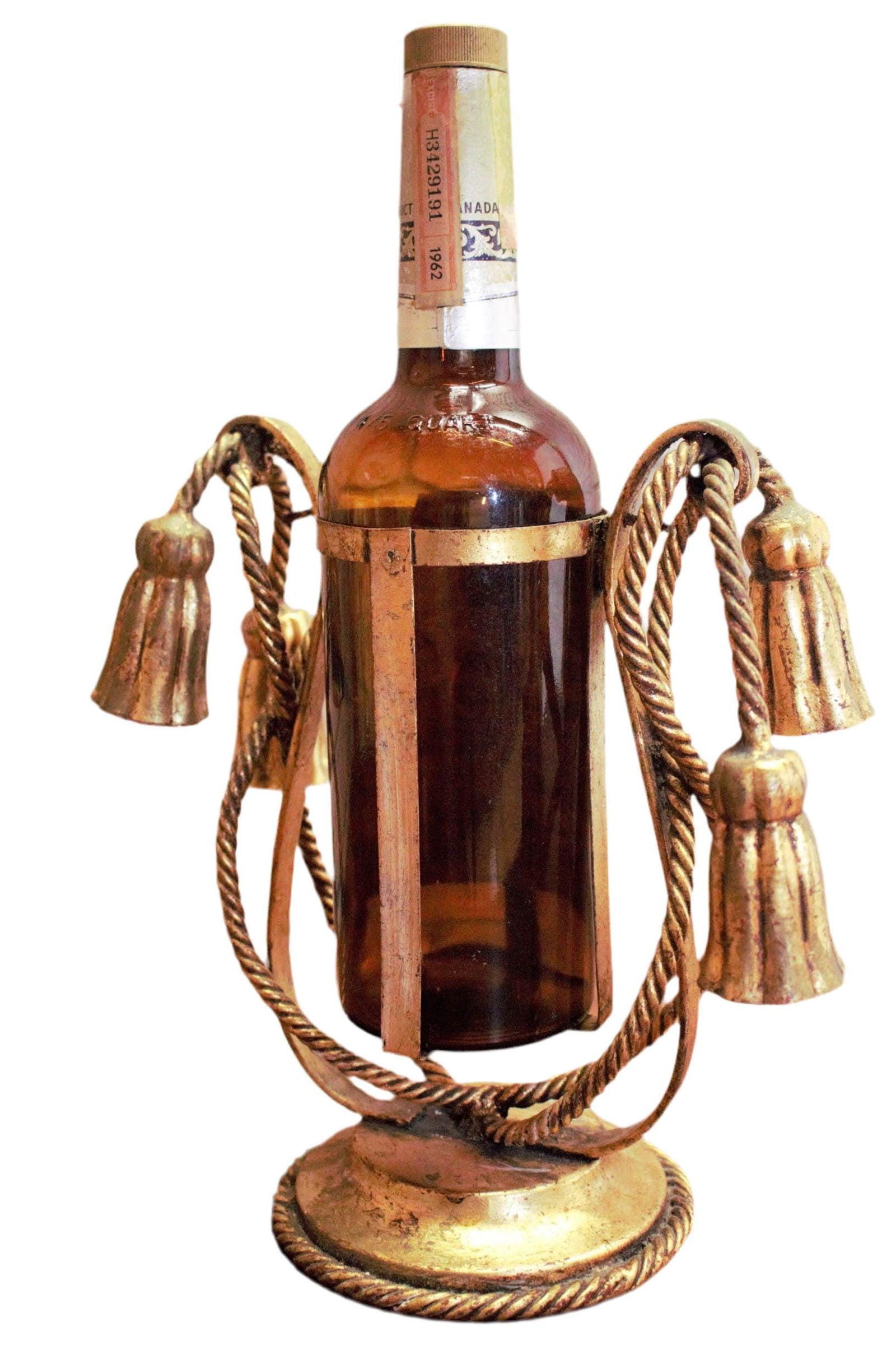 Hollywood Regency Rope and Tassel Bottle Holder - 3