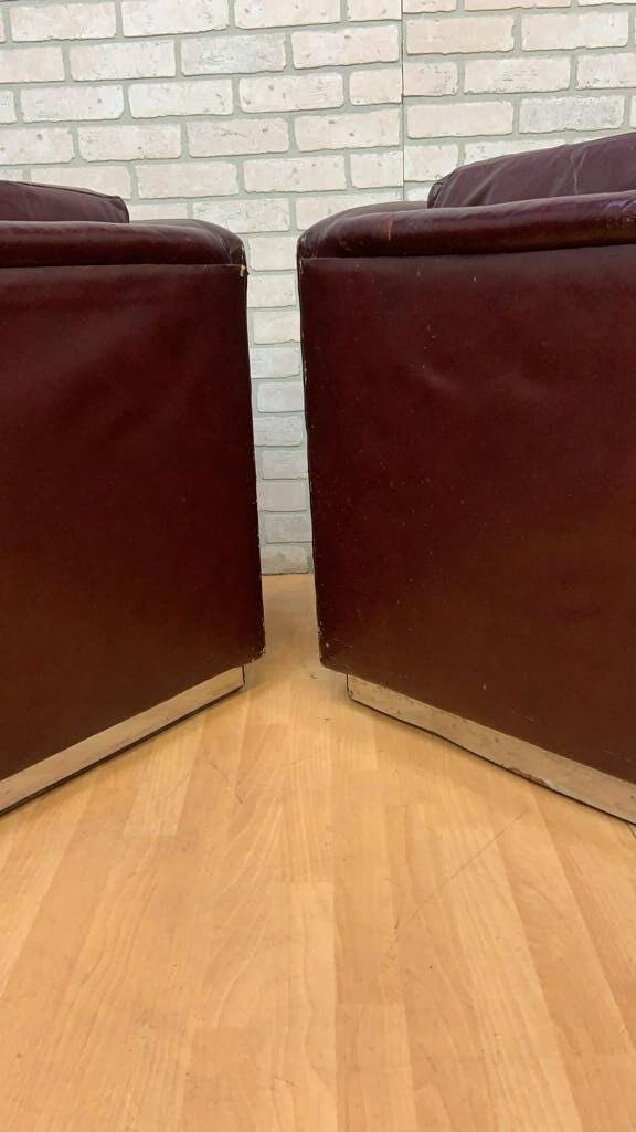 Mid Century Modern Ward Bennett Style Sofas on Chrome Bases for Upholstery - Set of 2 - 8