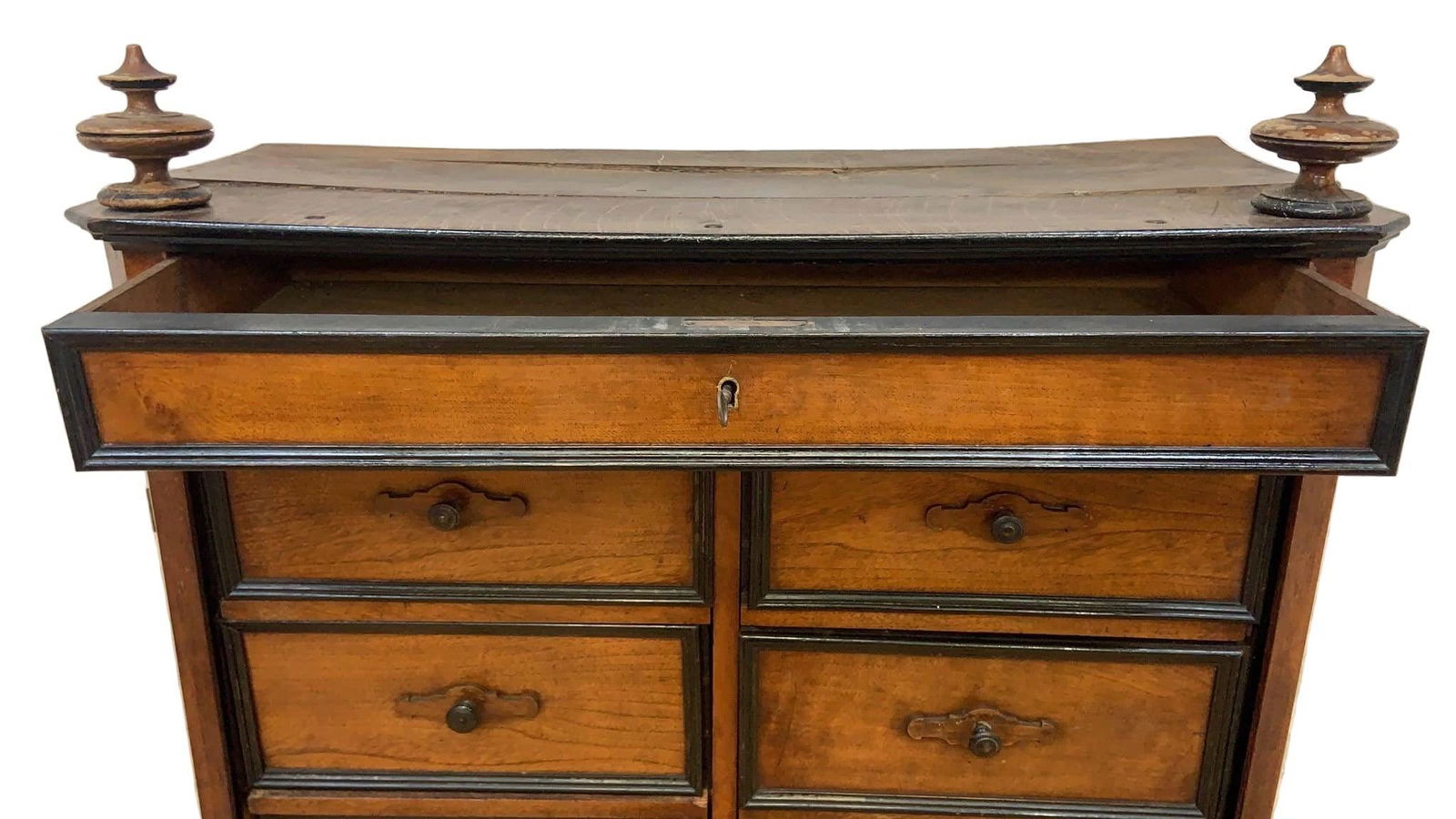 Antique French Napoleon Style 13 Drawers Tall Boy Storage Cabinet - 5