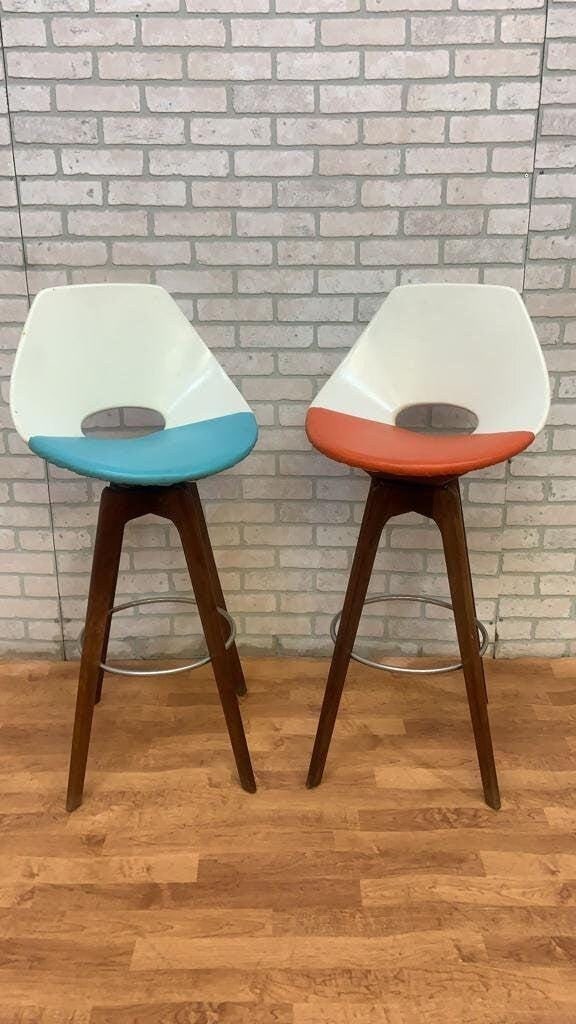 Mid Century Modern Stools Designed by John Yellen - Pair - 2