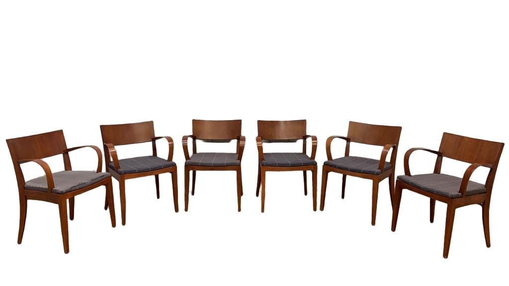 Contemporary Jonathan Crinion for Knoll Wood Side Dining Chairs - Set of 6: Title: Contemporary Jonathan Crinion for Knoll Wood Side Dining Chairs - Set of 6 Description: Contemporary Jonathan Crinion for Knoll Wood Side Dining Armchairs - Set of 6 These Crinion wood side cha