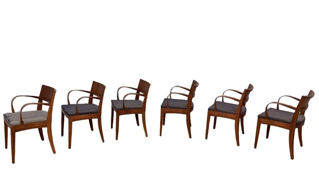 Contemporary Jonathan Crinion for Knoll Wood Side Dining Chairs - Set of 6 - 6