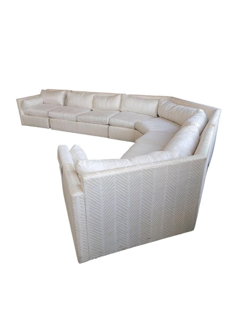 Mid Century Modern Milo Baughman Style Hexagonal Curved Sectional Sofa by Drexel - 3