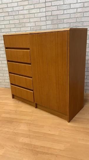 Mid Century Modern Sannemann Danish Bachelor Wardrobe Chest - 3