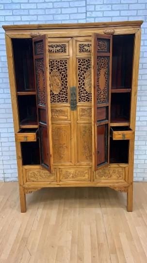 Vintage Chinese Pierced Screen Scholars Cabinet - 10