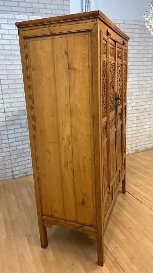Vintage Chinese Pierced Screen Scholars Cabinet - 5