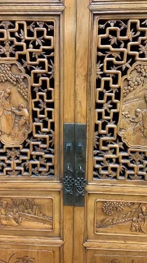 Vintage Chinese Pierced Screen Scholars Cabinet - 6