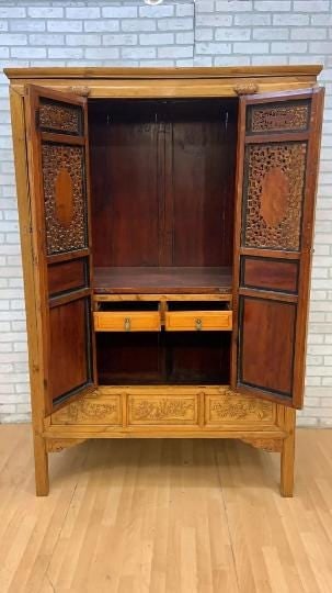 Vintage Chinese Pierced Screen Scholars Cabinet - 7