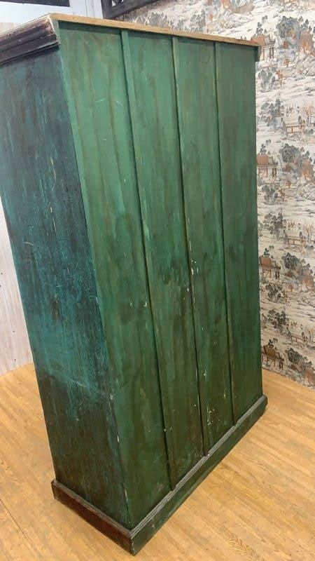 Antique German Hand Painted 2-Door Forged Iron Cabinet - 5