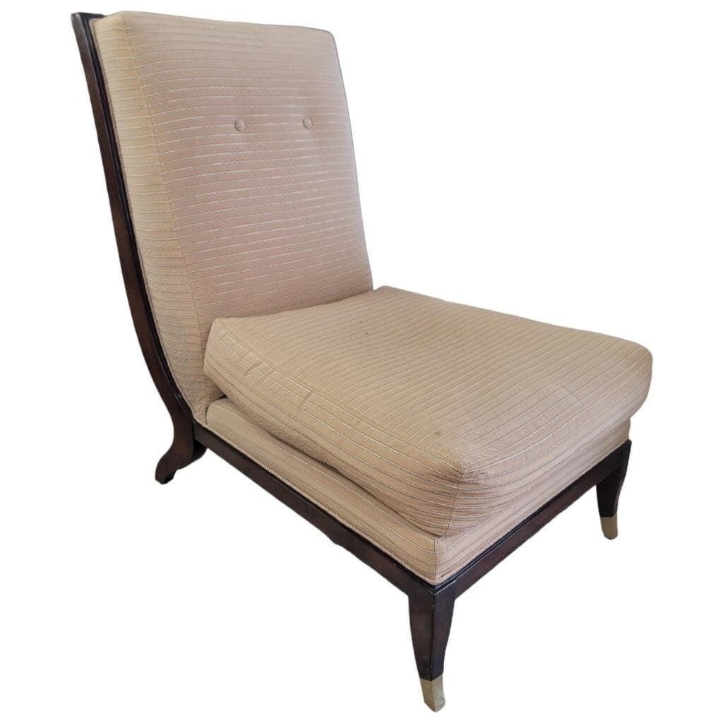 Chaise Apollon Collection Armless Slipper Chair by William Switzer: Title: Chaise Apollon Collection Armless Slipper Chair by William Switzer Description: Chaise Apollon Collection Armless Slipper Chair by William Switzer With a streamlined design of regal refinement,