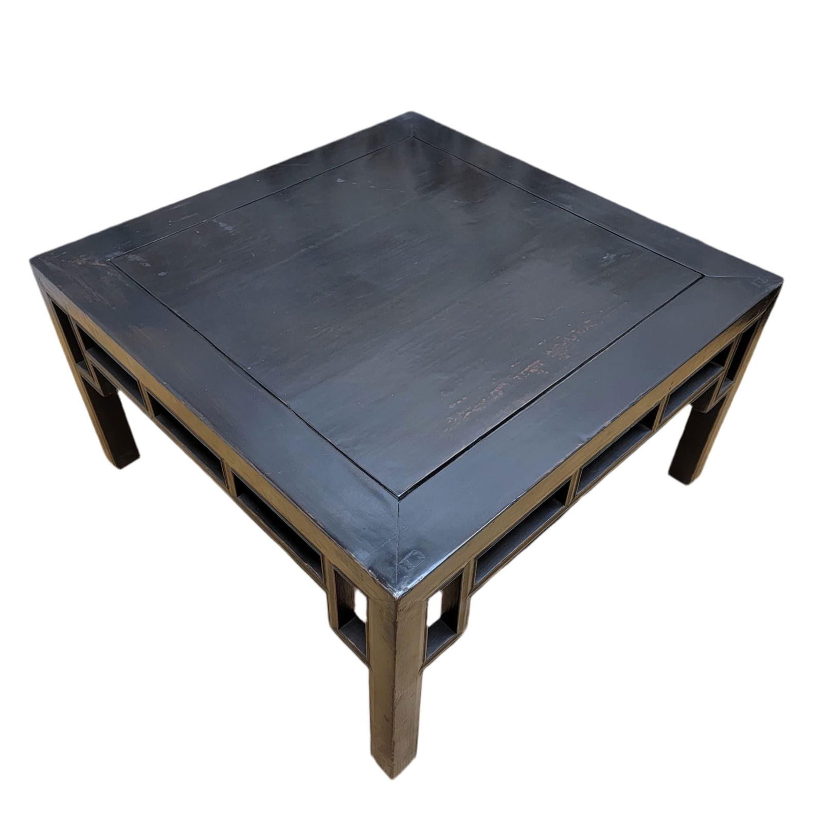 Vintage Shanxi Province Elm Coffee Table with Carved Apron - 2