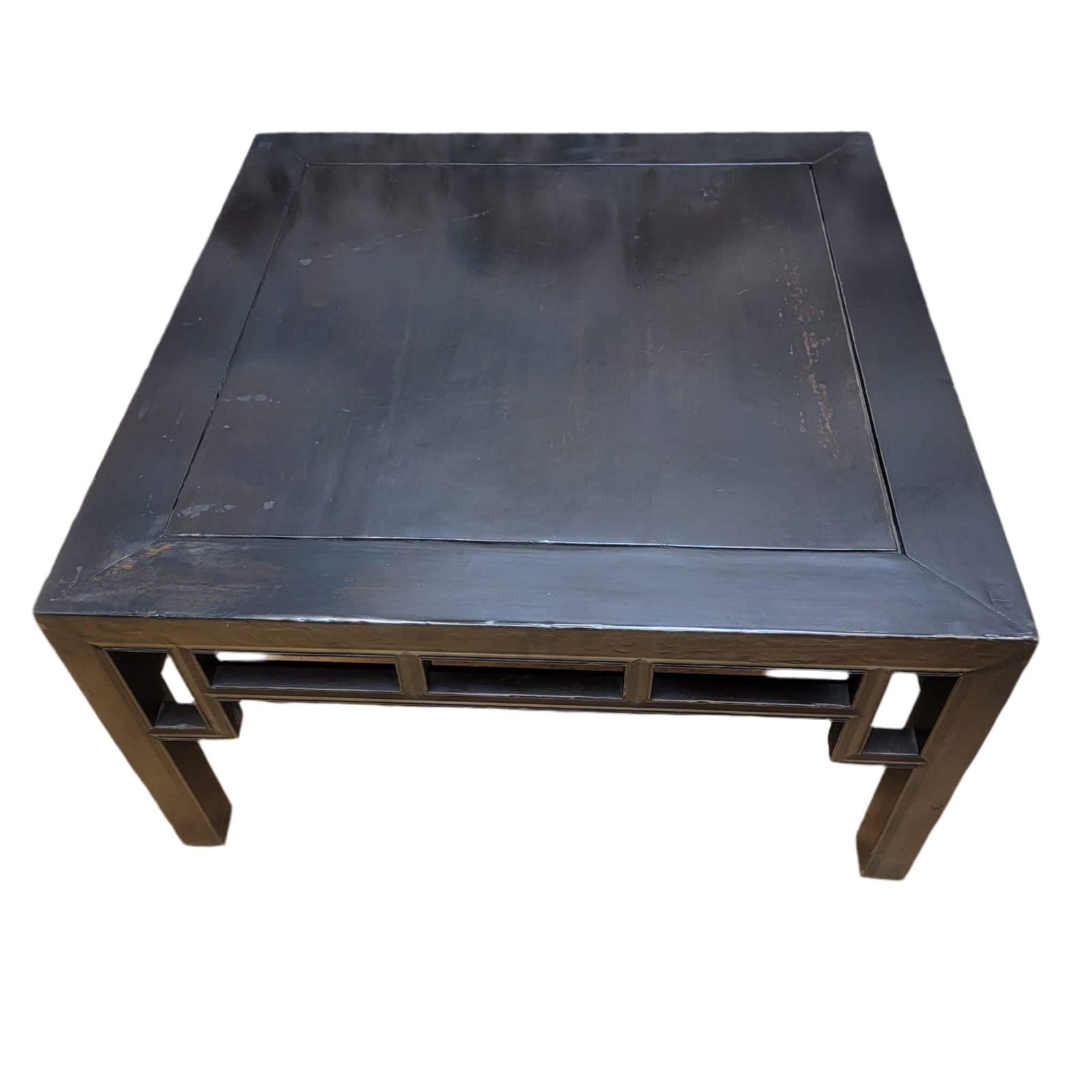 Vintage Shanxi Province Elm Coffee Table with Carved Apron - 3