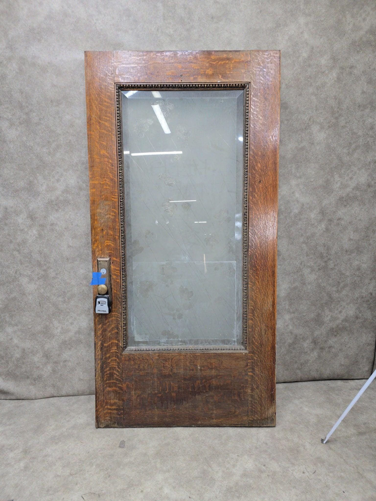 Antique Monumental Salvaged Carved Entrance Door - 2