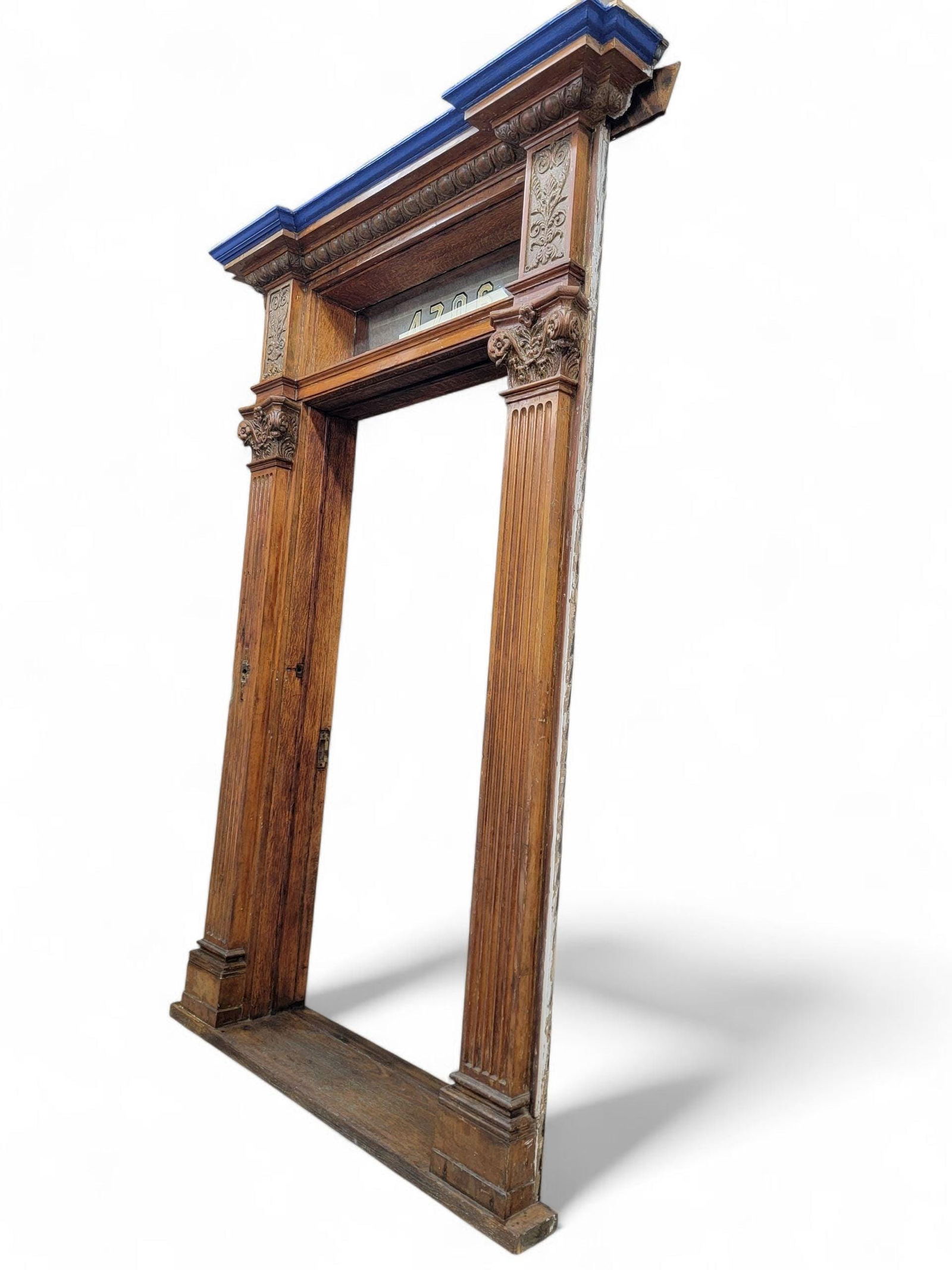 Antique Monumental Salvaged Carved Entrance Door - 3