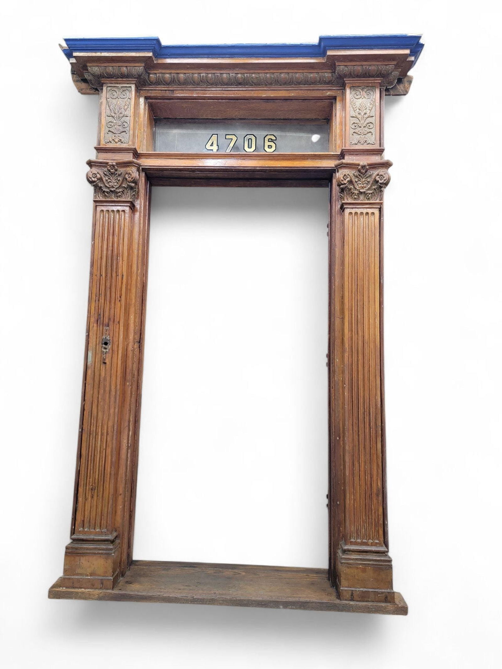 Antique Monumental Salvaged Carved Entrance Door - 4