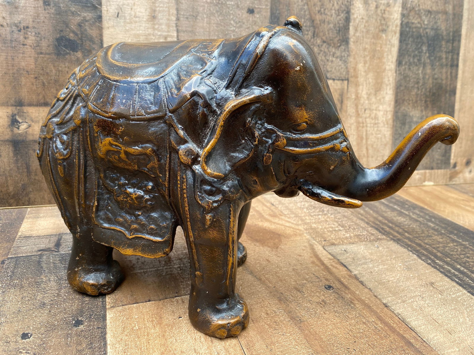 Antique Ornate Bronze Elephants - Pair - 6