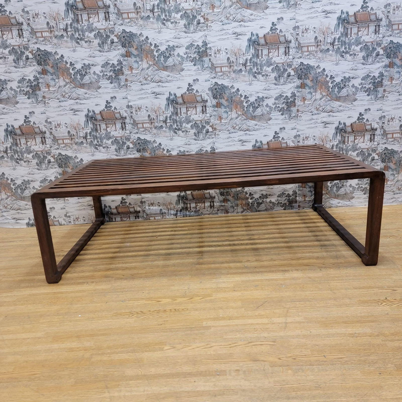 Vintage Chinese Elm Slotted Top Coffee Table - 2