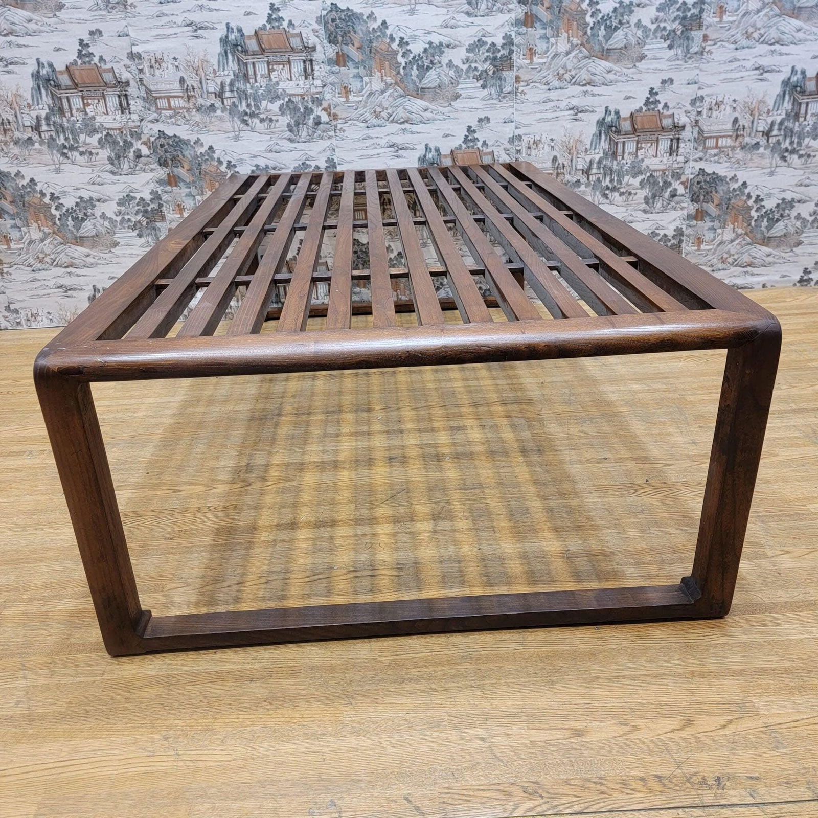 Vintage Chinese Elm Slotted Top Coffee Table - 6