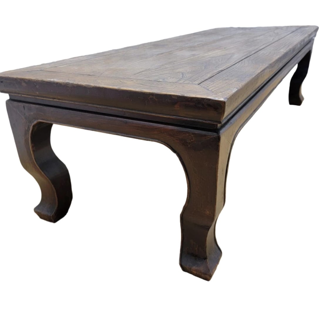 Antique Wabi Sabi Style Shanxi Province Rectangular Elm Coffee Table - 2