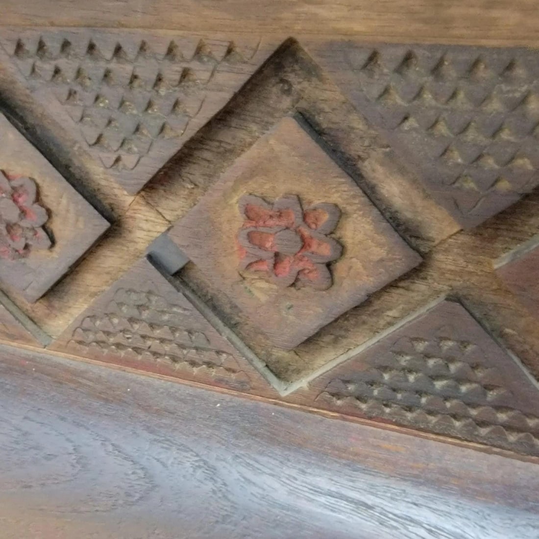 Antique East Indian Teak Wood Square Side Table with Carved Legs and Apron - 6