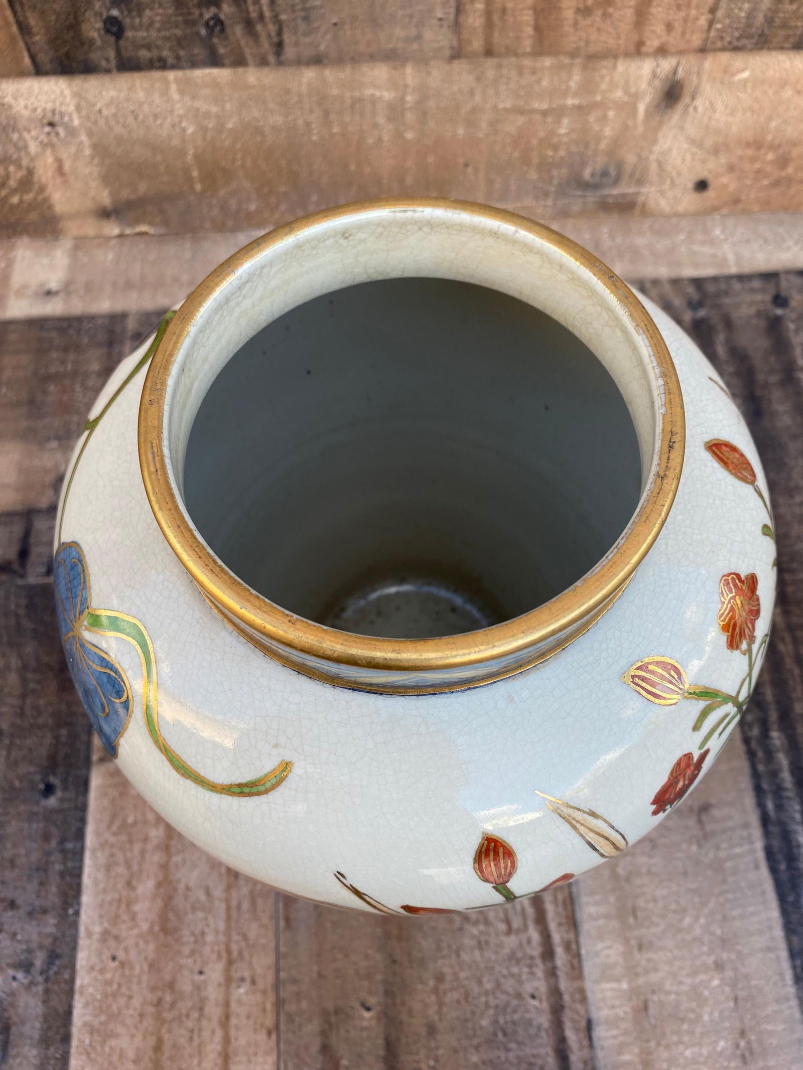 Vintage Japanese Satsuma Covered Ginger Jar - 5