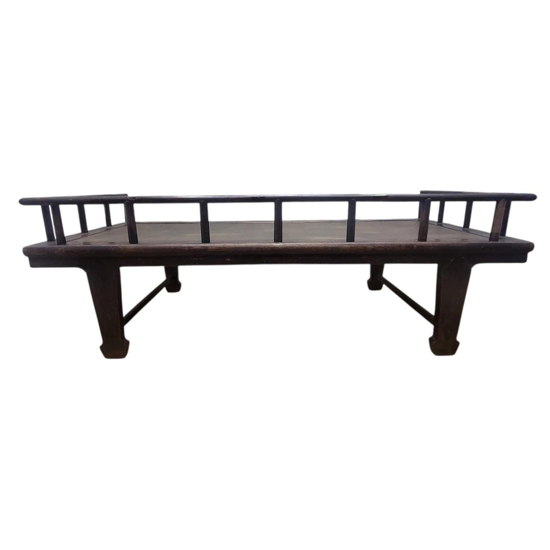 Antique Shanxi Province Elm and Rattan Inlay Opium Bed - 4