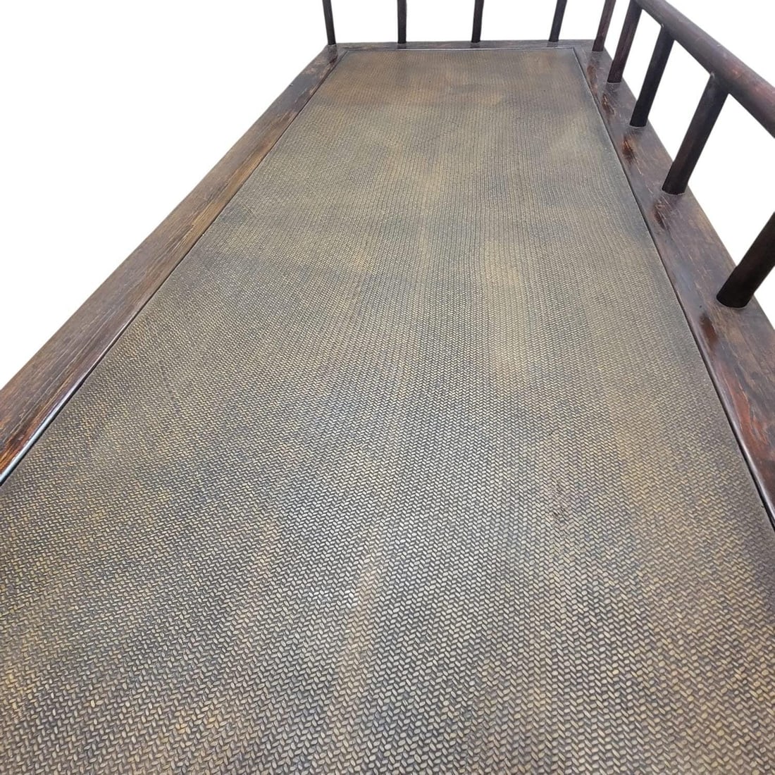 Antique Shanxi Province Elm and Rattan Inlay Opium Bed - 5