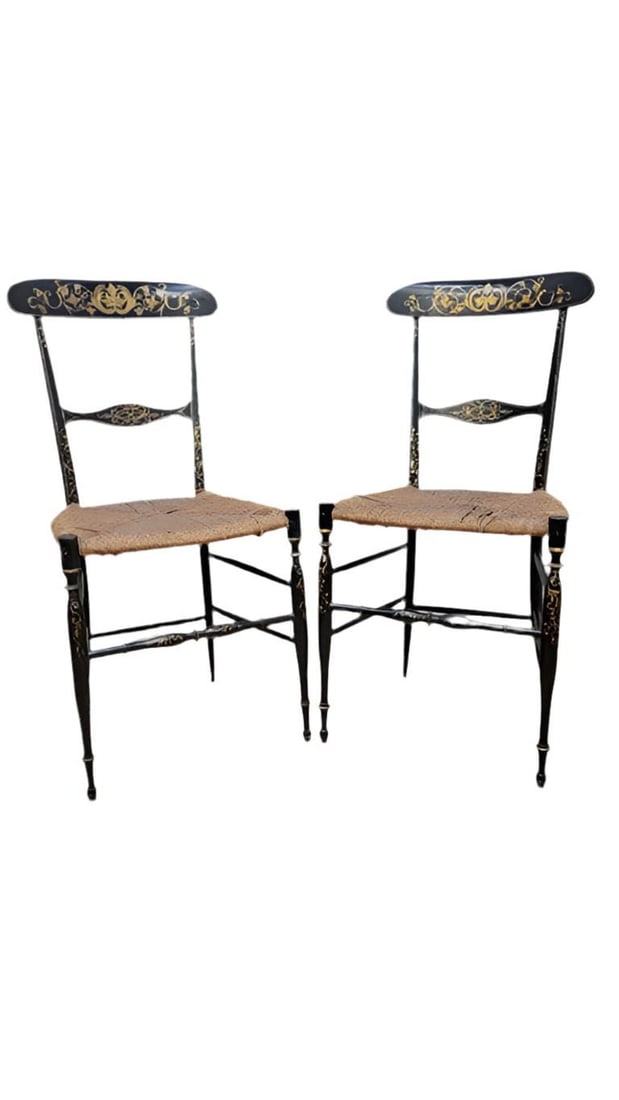 Antique Italian Walnut Side Chairs by Fratelli Levaggi & Giuseppe Gaetano Descalzi - Pair - 8