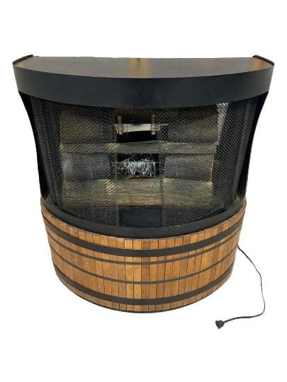 Vintage Modern Black Wood Free Standing Indoor Fireplace - 2