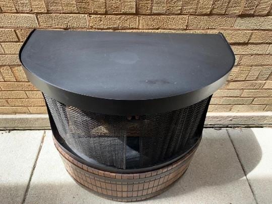 Vintage Modern Black Wood Free Standing Indoor Fireplace - 9