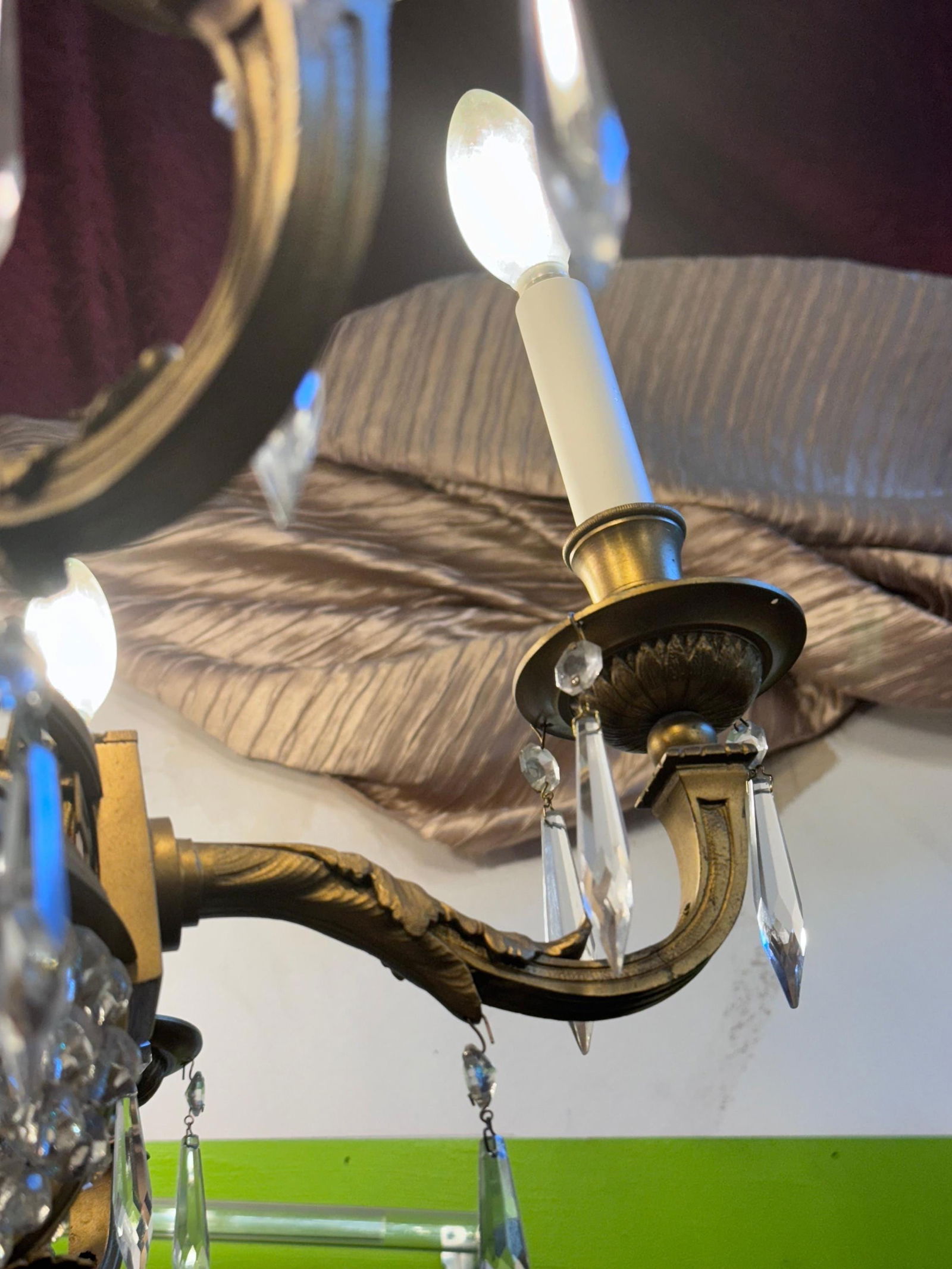 Antique French Empire Greek Key Chandelier - 5