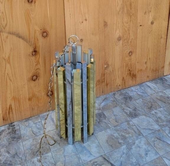 Mid Century Modern Gaetano Sciolari Brass & Chrome Pendant - 5