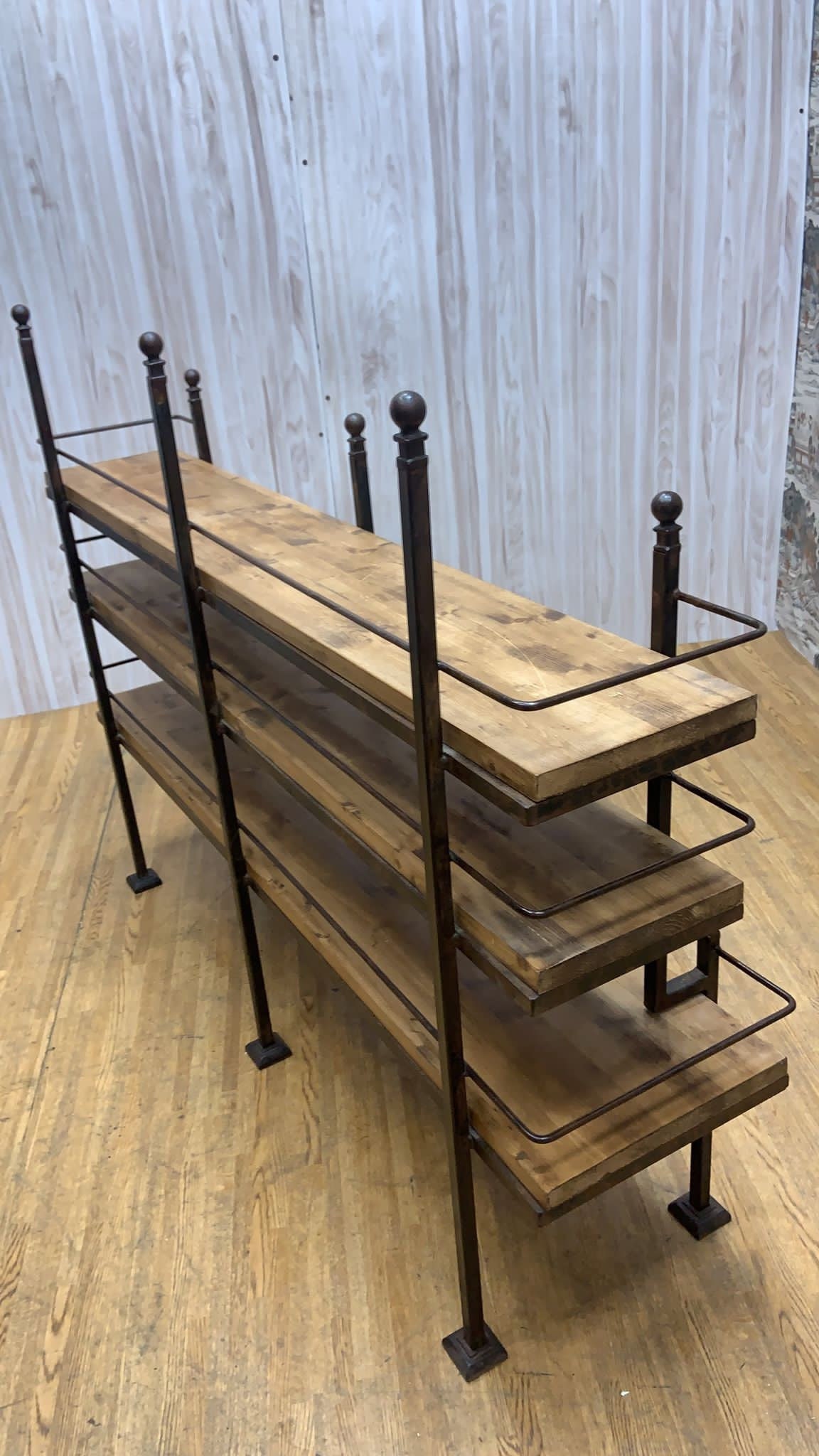 Antique French Hand-Forged Wrought-Iron and Wood Bakery Rack Shelving Unit - 10