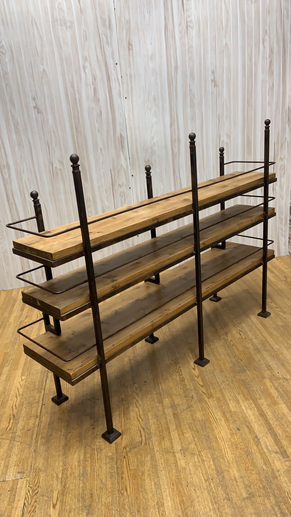 Antique French Hand-Forged Wrought-Iron and Wood Bakery Rack Shelving Unit - 2