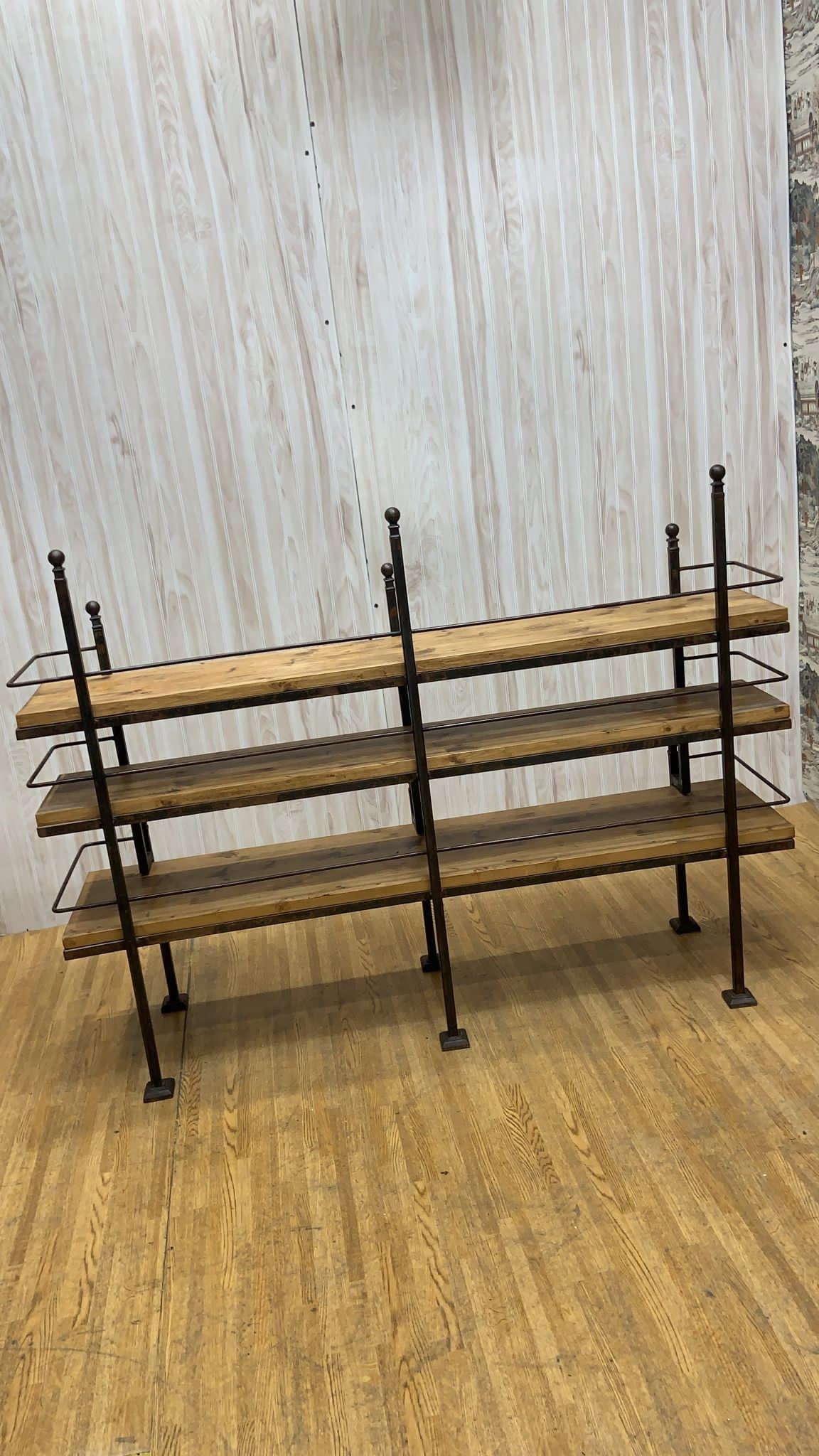 Antique French Hand-Forged Wrought-Iron and Wood Bakery Rack Shelving Unit - 4