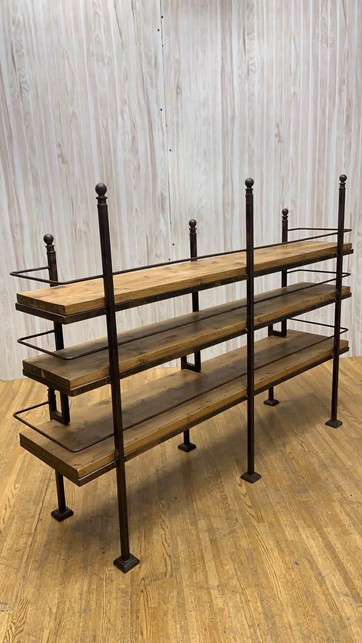 Antique French Hand-Forged Wrought-Iron and Wood Bakery Rack Shelving Unit - 8