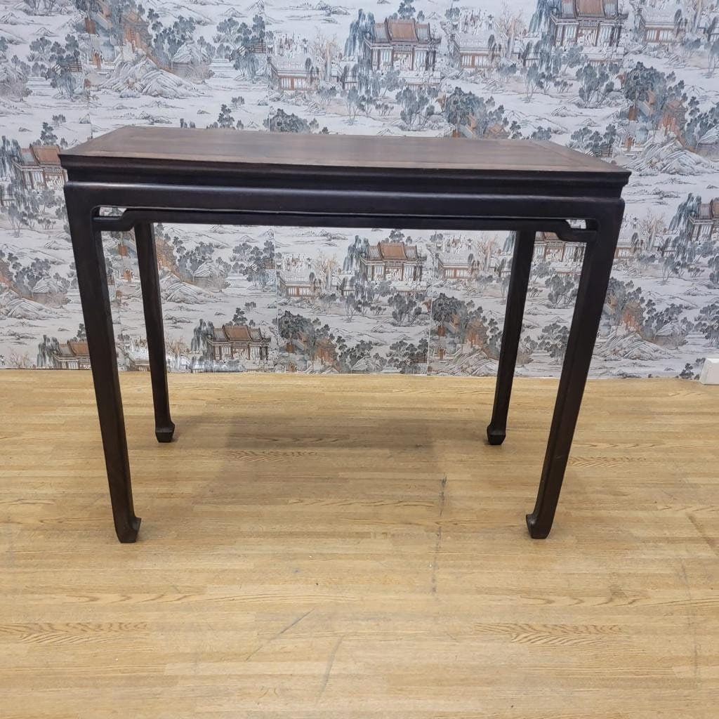 Vintage Shanxi Province Elm Table: Title: Vintage Shanxi Province Elm Table Description: Materials: wood, elmwood Width: 40 inches Height: 35 inches Depth: 19.5 inches Vintage Shanxi Province Elmwood Table This exquisite vintage table
