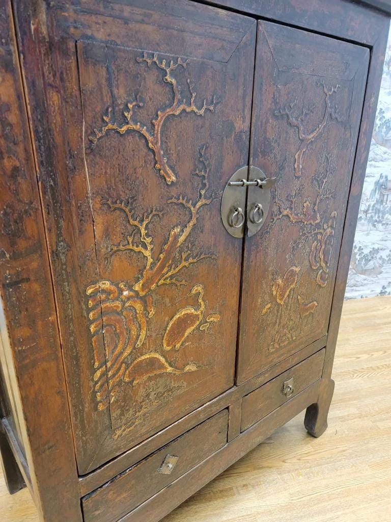 Antique Shanxi Province Elmwood Lacquered Cabinet - 10