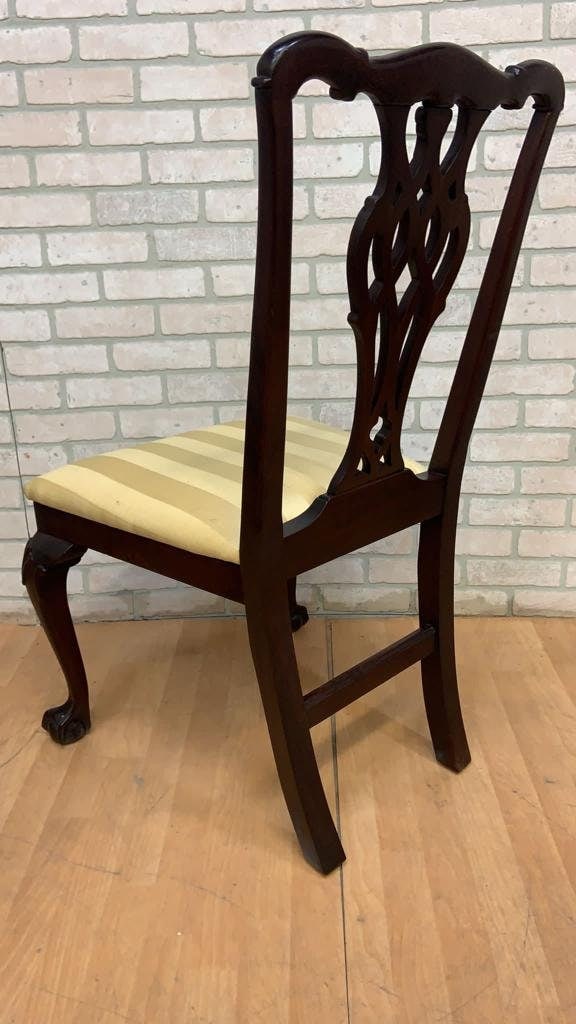 Vintage Traditional Chippendale Ball and Claw Mahogany Dining Chairs - Set of 6 - 4