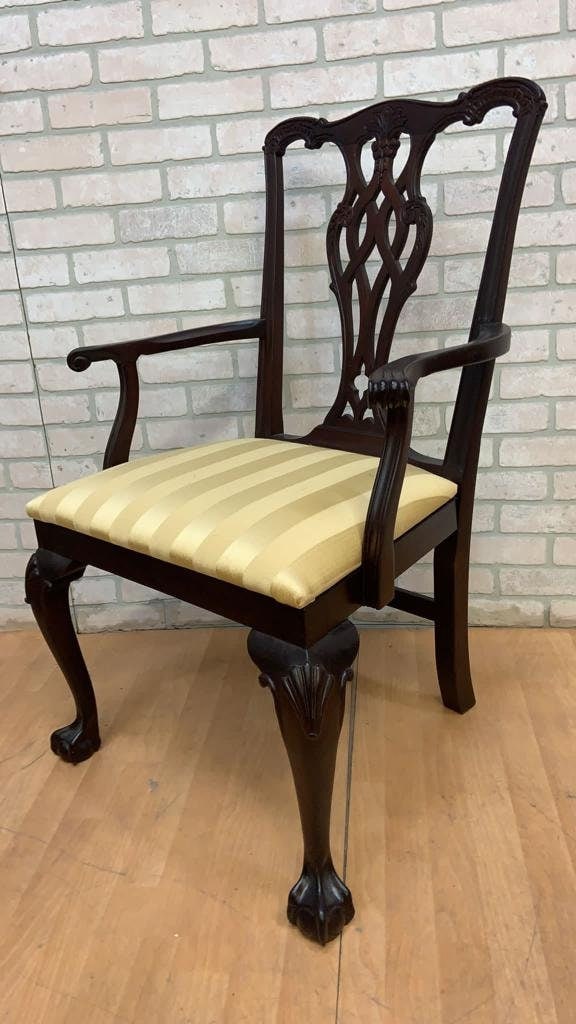 Vintage Traditional Chippendale Ball and Claw Mahogany Dining Chairs - Set of 6 - 9