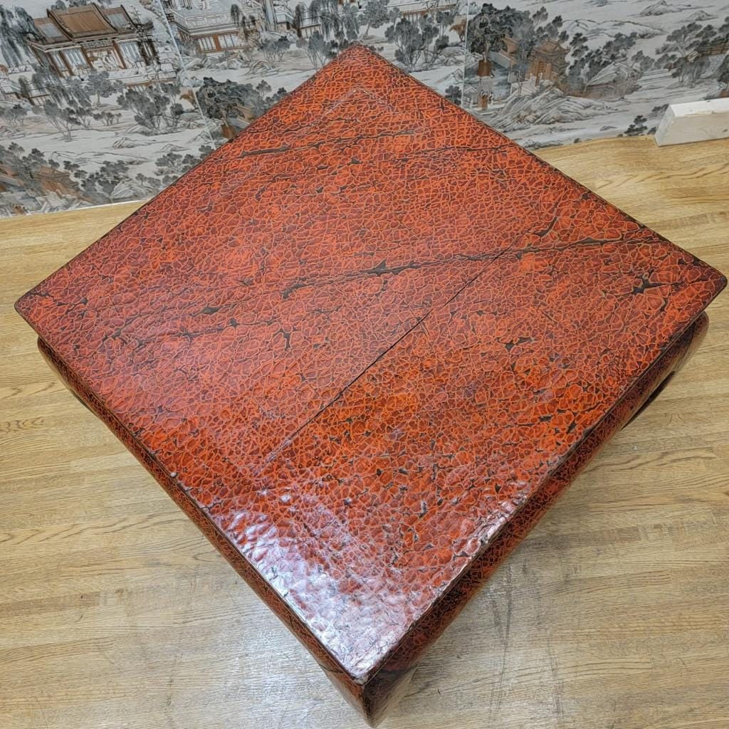 Antique Shanxi Province Red Lacquer Elm Side Tables - Pair - 10