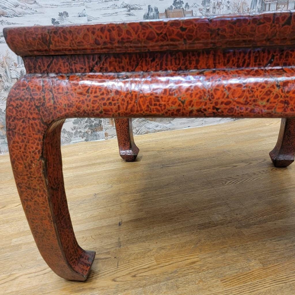 Antique Shanxi Province Red Lacquer Elm Side Tables - Pair - 6