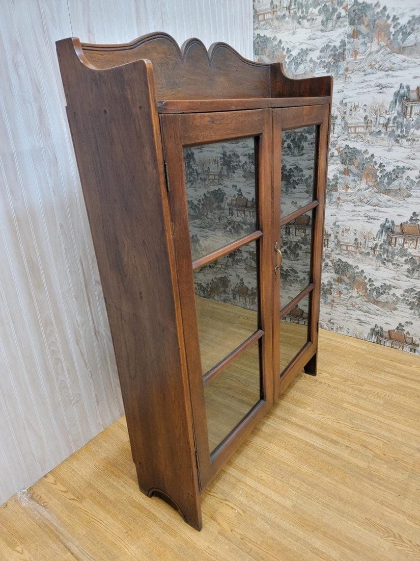 Vintage Thai British Colonial Teak and Glass Display Cabinet - 10