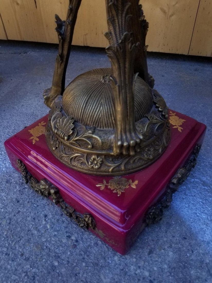 Antique French Ornate Rams Head Hand Painted Sèvres Lidded Urn Vases - Pair - 7