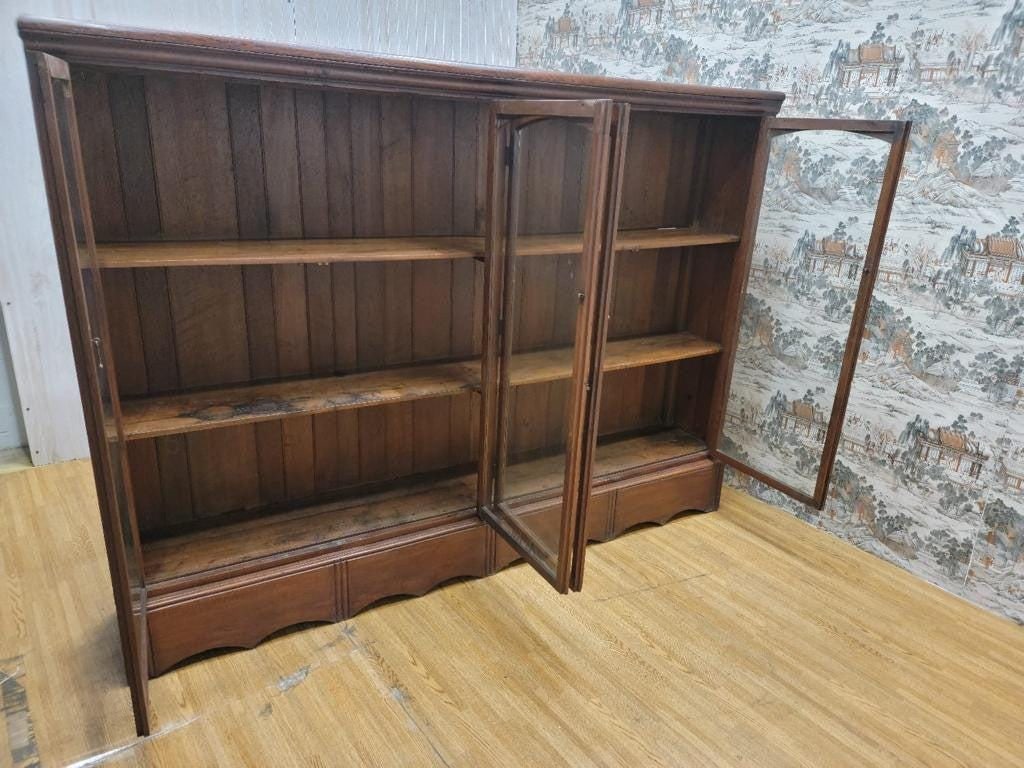 Antique Shanxi Province Teak and Glass Display Cabinet/Bookcase - 5