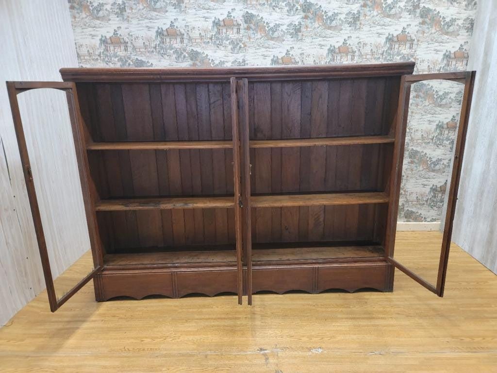 Antique Shanxi Province Teak and Glass Display Cabinet/Bookcase - 9
