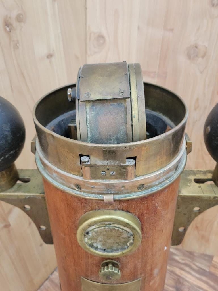 Antique Davies & Co Shopfitters Patt. 196 Yacht Binnacle and Compass - 6